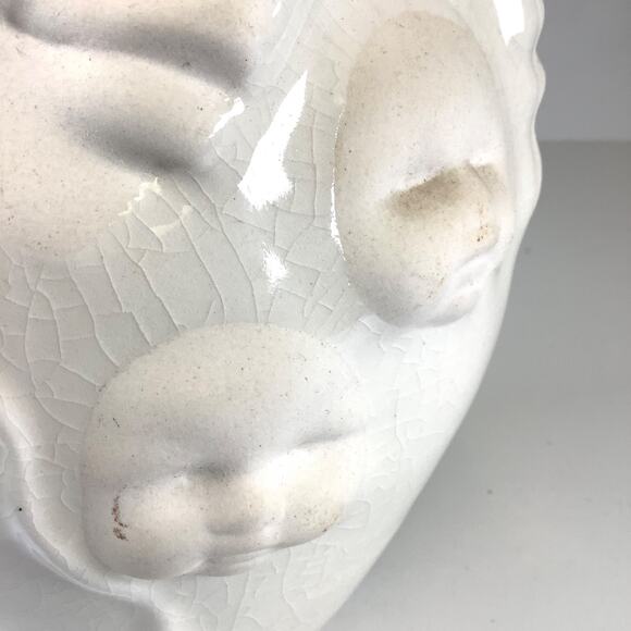 Vtg Artist Signed Sara Lund Pottery Couple & Children Faces Vase 2000 - Picture 9 of 9